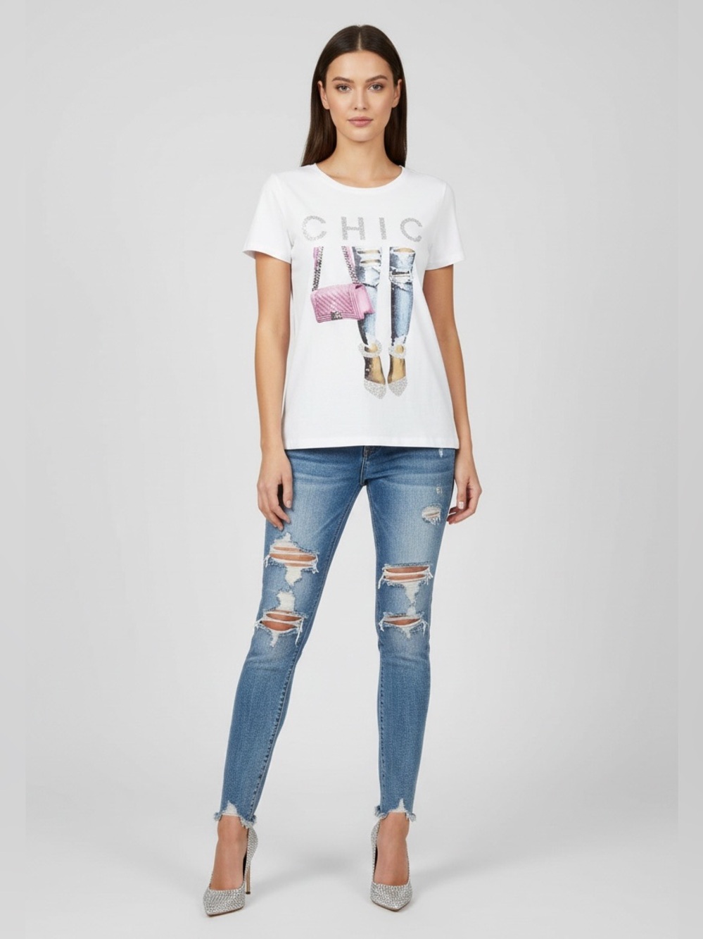 ShopEvelynne Sequined Chic Tee NWOT!